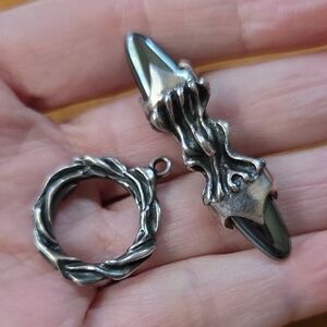 Echo of The Dreamer Toggle Sterling Silver Hematite Ends Closure Rustic 14grams